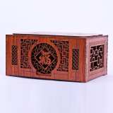 携爱木质桌面收纳盒带盖中式复古储物盒创意首饰盒木化妆品整理盒
