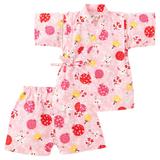 日本代购NISSEN16春夏 女宝女童 超萌印花 短袖家居和服 套装