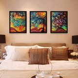 欧式客厅抽象装饰画三联现代简约卧室床头挂画有框沙发背景墙壁画