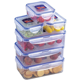 冰箱保鲜盒塑料密封盒套装长方形微波防漏便当盒韩式水果食品盒子