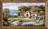 欧式风景山水油画纯手绘客厅玄关餐厅装饰画手绘风景油画装饰画