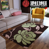 港虹 地毯客厅 简约田园茶几毯大花铺满美式长方形 手工腈纶地毯