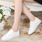 2016春夏季白色帆布鞋女韩版潮休闲系带小白鞋学生板鞋平底女鞋子