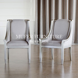 慕妃高端定制家具美式新古典欧式实木布艺餐厅餐椅书房书椅GC157