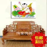 吉庆年画无框画单联画客厅装饰画卧室挂画传统中国风壁画年年有余