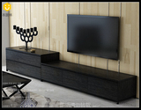 本居林北欧简约黑橡木色电视柜现代简约电视柜组合电视柜茶几组合