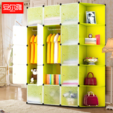 安尔雅衣柜树脂组装衣柜 双人折叠简单角柜塑料简易衣柜 宜家风格