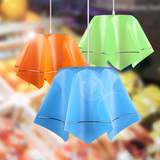 现代020生鲜超市水果店吊灯灯罩 创意八角灯罩PPC灯具橙白红花色