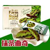 韩国进口零食品Lotte乐天farm巧克力抹茶饼干81g 农场绿茶味饼干