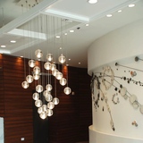 灯 LED单头创意个性流星雨吊灯现代简约艺术餐厅楼梯水晶玻璃球吊
