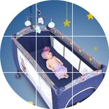 秋季新款贝鲁托斯婴儿床可折叠多功能便携式游戏床宝宝摇床bb摇篮