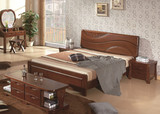 胡桃木床1.8米双人床 实木家具床简约现代1.5米实原木床卧室婚床