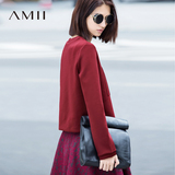 Amii春装新款 空气层旗舰店2016修身大码艾米女装卫衣