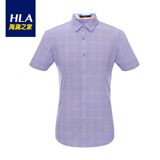 Heilan Home/海澜之家2016夏季新品男装格纹丝光棉商务短袖衬衫