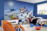 德国墙纸 进口壁纸 儿童房 男孩 蓝色 背景墙 壁画 蓝天 飞机