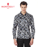 Montagut 梦特娇 秋冬男士休闲时尚针织衬衫 丝光棉长袖针织衫