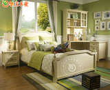 卧室全套组合实木床1.5米双人床儿童床 实木电脑转角书桌书柜定制