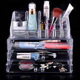 透明化妆品收纳盒 高档亚克力水晶首饰盒整理架 三层抽屉式储物盒