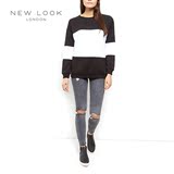 NEW LOOK新款女装圆领黑白条纹卫衣|3593304