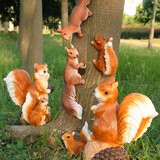 树上仿真松鼠摆件树脂工艺品小动物雕塑小花园装饰品庭院园林摆设