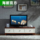 地中海象牙白色实木电视柜 现代美式乡村田园简约矮柜小户型地柜
