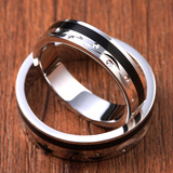 925纯银镀白金烤漆情侣戒指一对刻字 韩版时尚简约男女士对戒指环