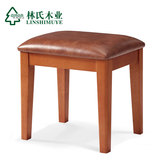 林氏木业现代中式妆凳实木梳妆凳卧室化妆凳软包凳皮凳家具BY1H