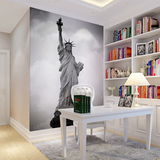 乐嘉现代简约客厅大型壁画书房浮雕环保美国自由女神像壁纸墙纸