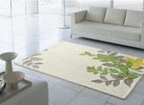 时尚简约宜家花朵叶子客厅茶几沙发地毯卧室床边手工腈纶地毯定制