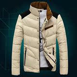 海澜之家2015冬款男士立领羽绒服 男装轻薄短款外套防寒修身夹克