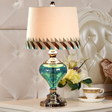 地中海欧式台灯卧室床头灯现代简约蓝色玻璃装饰台灯创意时尚客厅