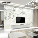 定制壁纸 现代简约时尚花卉 高清手绘 客厅电视背景墙墙纸壁画