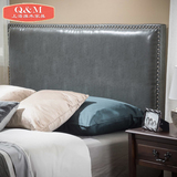 韩式铆钉平面床头板皮布艺床靠背北欧软包小清晰别墅床屏面板定制