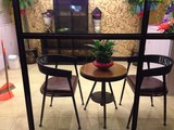 名典铁艺 复古做旧 酒店咖啡馆实木带扶手餐桌椅铁艺电脑椅子