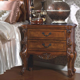 高档卧室家具 美式乡村实木床头柜欧式雕刻床边柜床头桌 现货特价