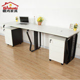 办公家具组合办公桌靠墙2人位面对面组合屏风员工桌欧式电脑书桌