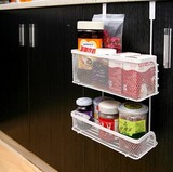 创意厨房置物架杂物收纳整理挂架金属橱柜下挂篮架子多功能储物篮