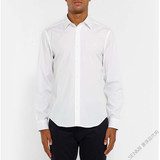 Burberry男装法国代购正品博柏利2016新款纯白色府绸正装长袖衬衫