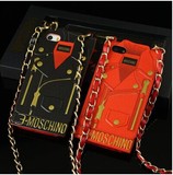 欧美风 MOSCHINO皮衣链条包 苹果5s手机壳 硅胶iphone5手机套外壳