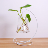 悬挂透明铃铛玻璃花瓶 现代欧式玻璃吊球 创意水培花器 婚庆吊饰