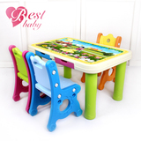 宝宝学习塑料卡通桌椅套装 儿童书桌写字画画桌 幼儿园桌椅组合