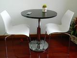 简约现代创意黑色小圆桌子简易酒吧咖啡小户型饭桌圆形餐桌椅组合