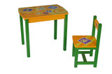 外贸木制儿童书桌学习桌儿童学习桌椅套装学生课桌椅写字台吃饭桌