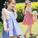 2岁女童吊带裙连衣裙夏装2016韩版3儿童蕾丝灰姑娘公主裙8小学生7
