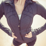 外贸原单运动夹克跑步健身运动修身长袖塑形修身外套显瘦显型女