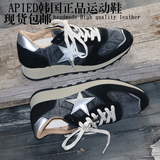 现货韩国代购运动鞋单鞋女 Apied新款系带五星星内增高舒适休闲鞋