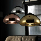 复古工业现代简约欧式创意设计 餐厅吧台楼梯灯具 黄铜碗玻璃吊灯