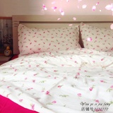 床上用品纯棉四件套简约风全棉春夏被套床单四件套浪漫玫瑰花特价