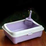 憨可爱糖果色半封闭式猫砂盆　小号猫厕所 塑料便盆 暗紫