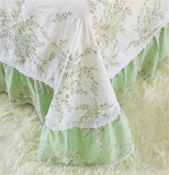 韩版全棉小碎花四件套公主风田园花边床单被套纯棉蕾丝床裙1.8m床